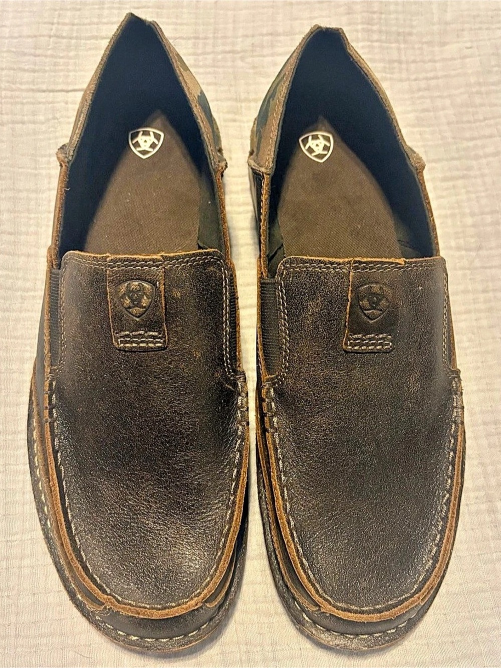 Ariat Men's Camo Cruiser Leather Brown Slip On Shoe Slip-On Shoes Brown & Green